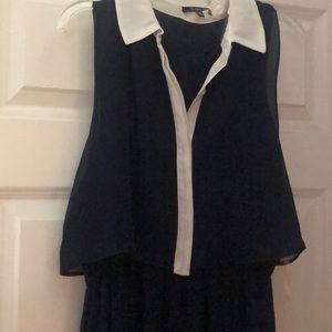 THREE ENA navy blue sheer Maxi dress